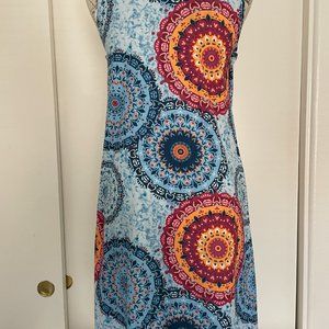 Akihoo Women Summer Casual Sleeveless Midi Plain Pleated Tank Vest Dress size L